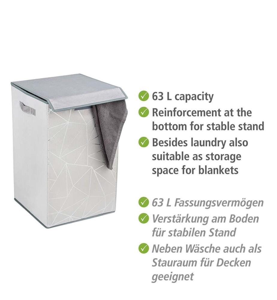 Panier à linge Sam Gris, 63 l