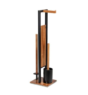 Set per WC sospeso in acciaio verniciato Rivalta - nero e marrone
