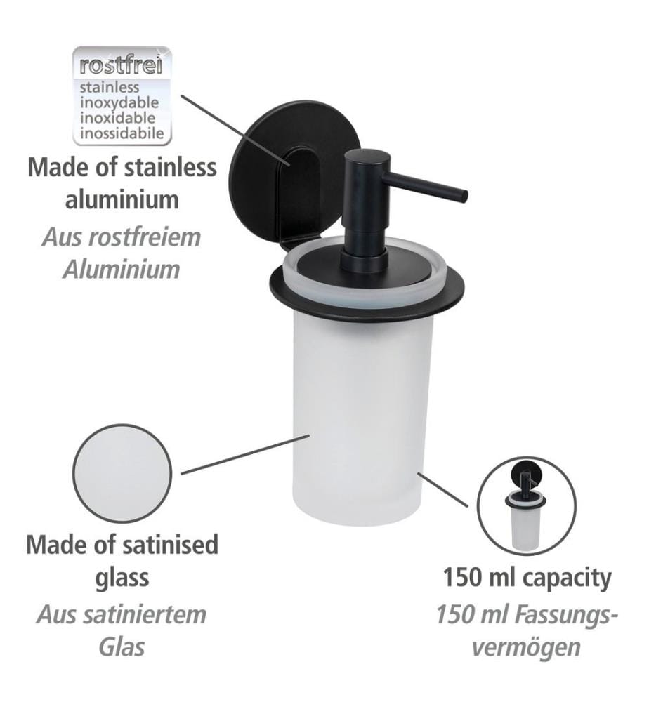 Dosatore di sapone Turbo-Loc® Bivio - Nero