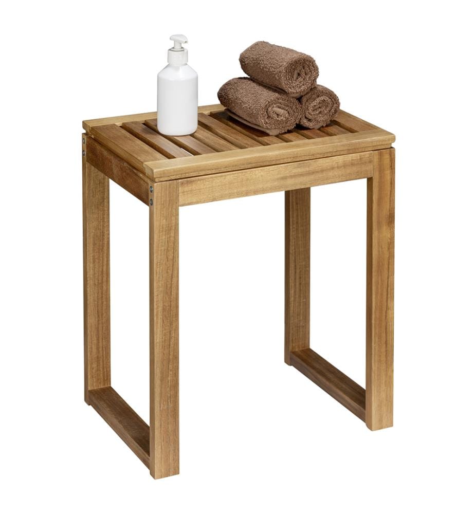 Sgabello da bagno Mod. Fondi, In legno massiccio di acacia
