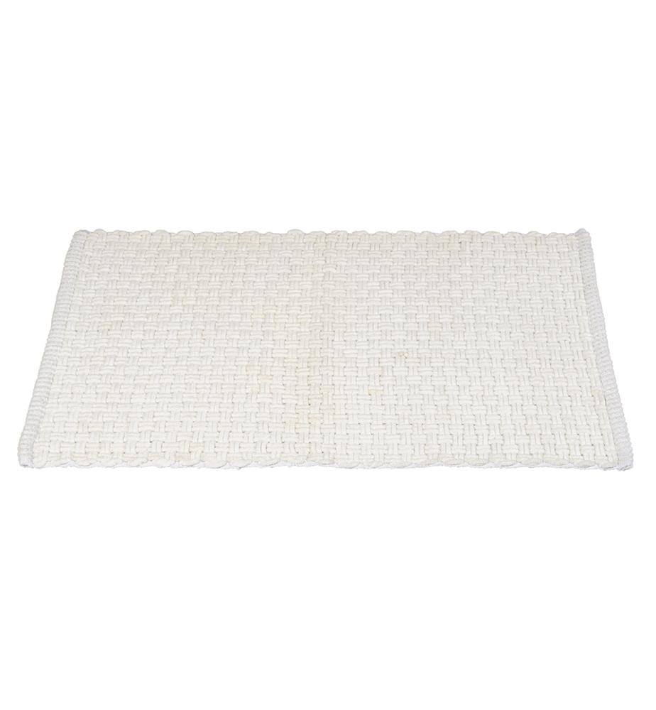 Tapis de bain Mod. Ecoli, blanc, polyester/coton, 50x80 cm, antidérapant, séchage rapide