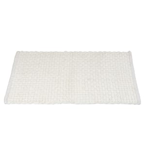 Badteppich Mod. Ecoli, weiss, Polyester/Baumwolle, 50x80 cm, mit rutschfester Rückseite, schnelltrocknend