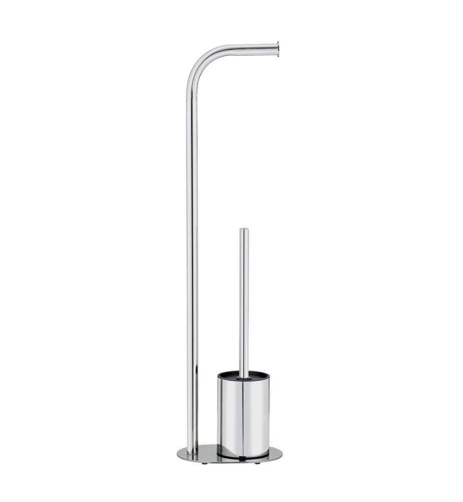 Set di WC a cavalletto Mod. Levante, acciaio inox, lucido, nero, 23x63x17 cm, design resistente e antiruggine