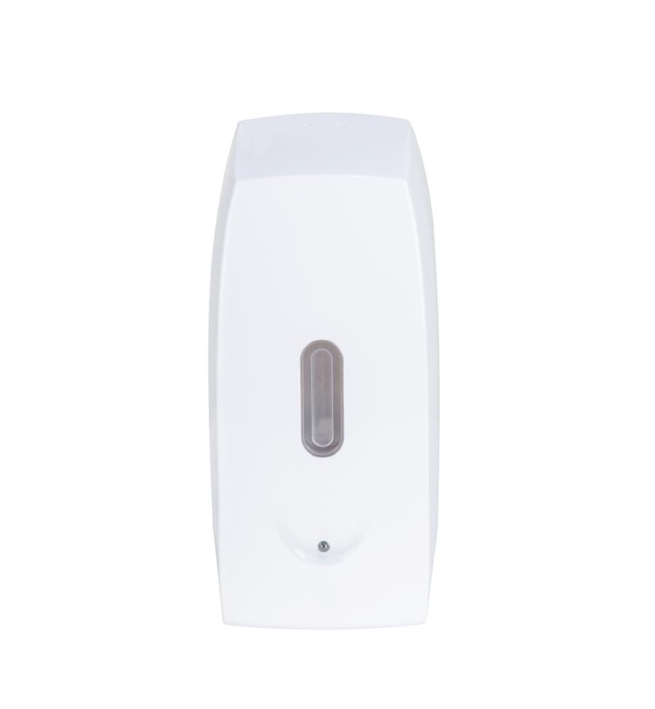 Distributore di sapone Mod. Tirano, bianco, plastica, 10x20,5x9,5 cm, a batteria, design antigoccia