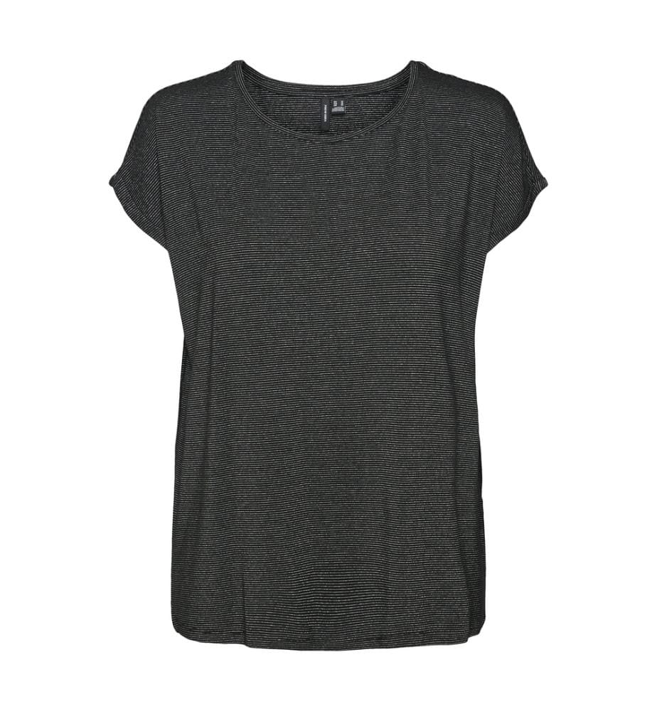 T-Shirts - Schwarz Silber Lurex