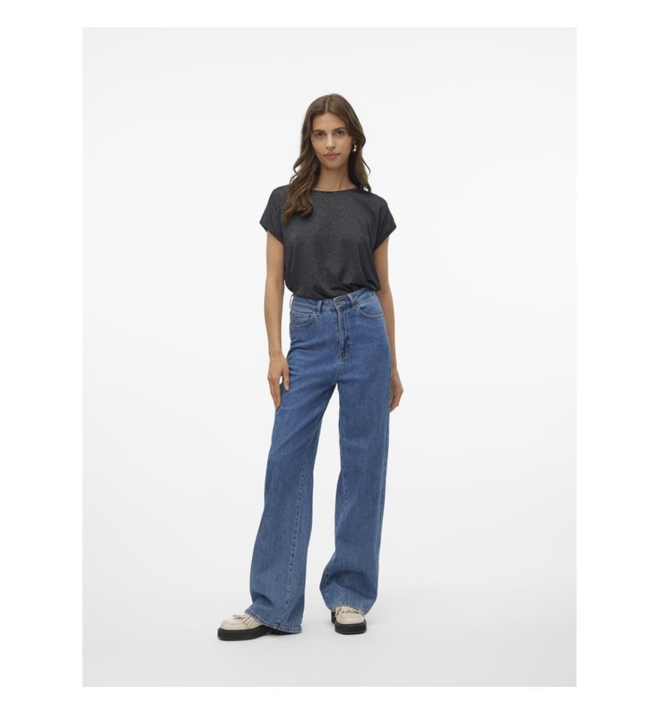 T-Shirts - Schwarz Silber Lurex