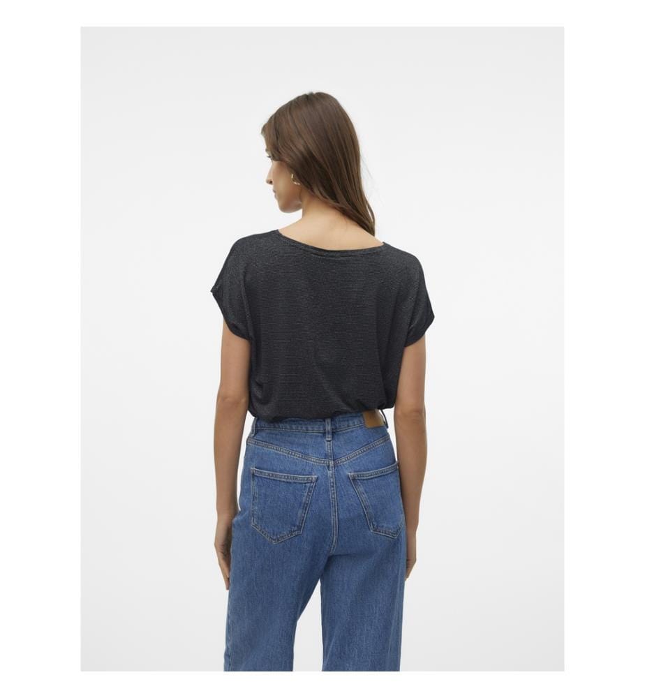 T-Shirts - Schwarz Silber Lurex