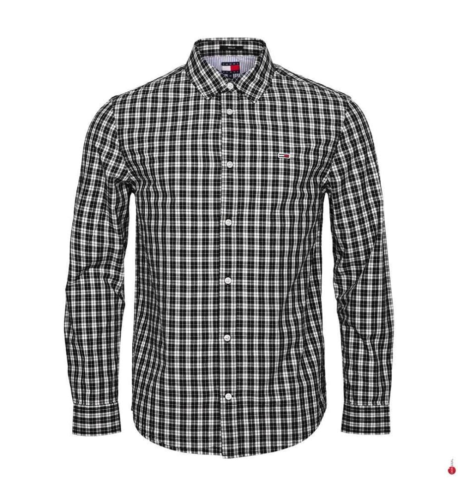 Camicia Popeline Check Regular Fit - Nero Small Check