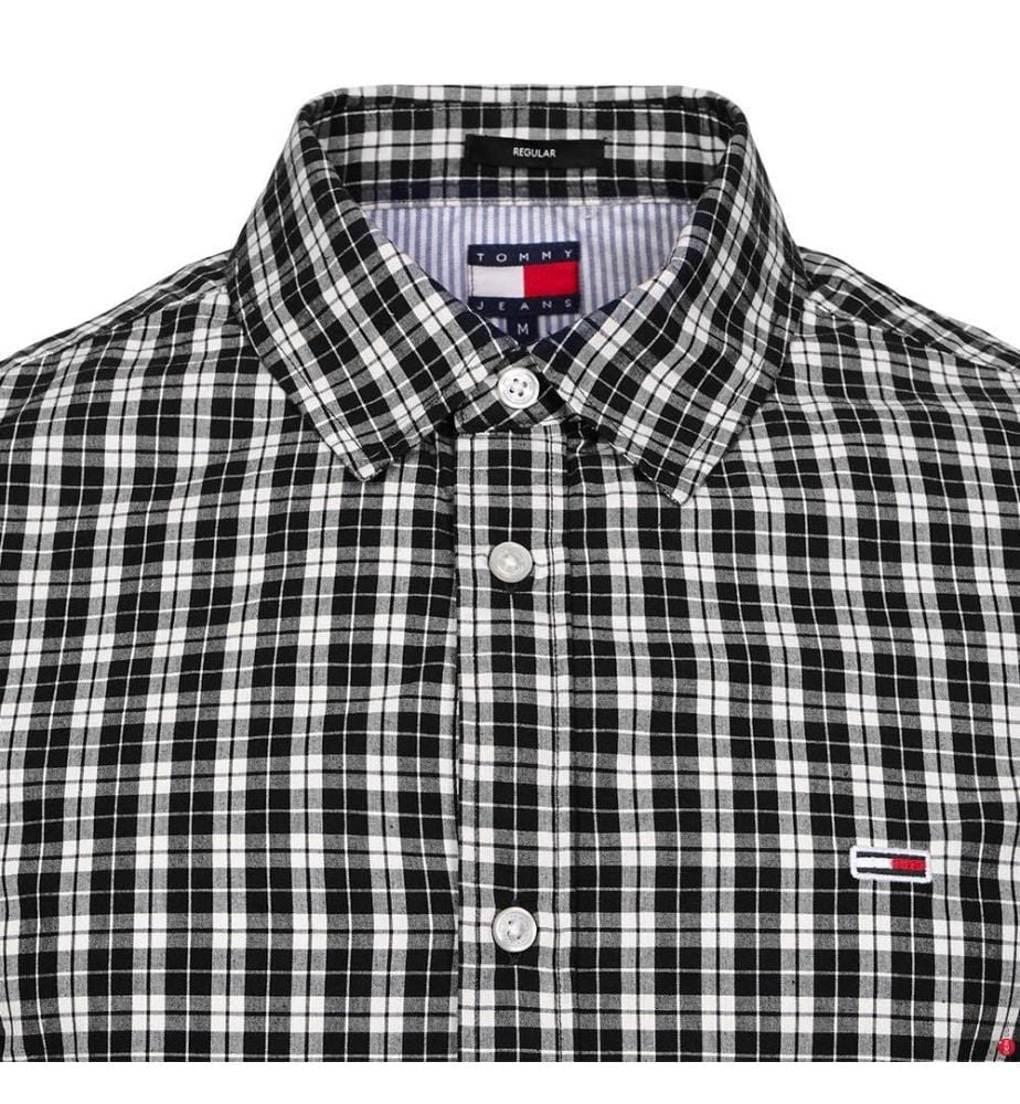 Camicia Popeline Check Regular Fit - Nero Small Check