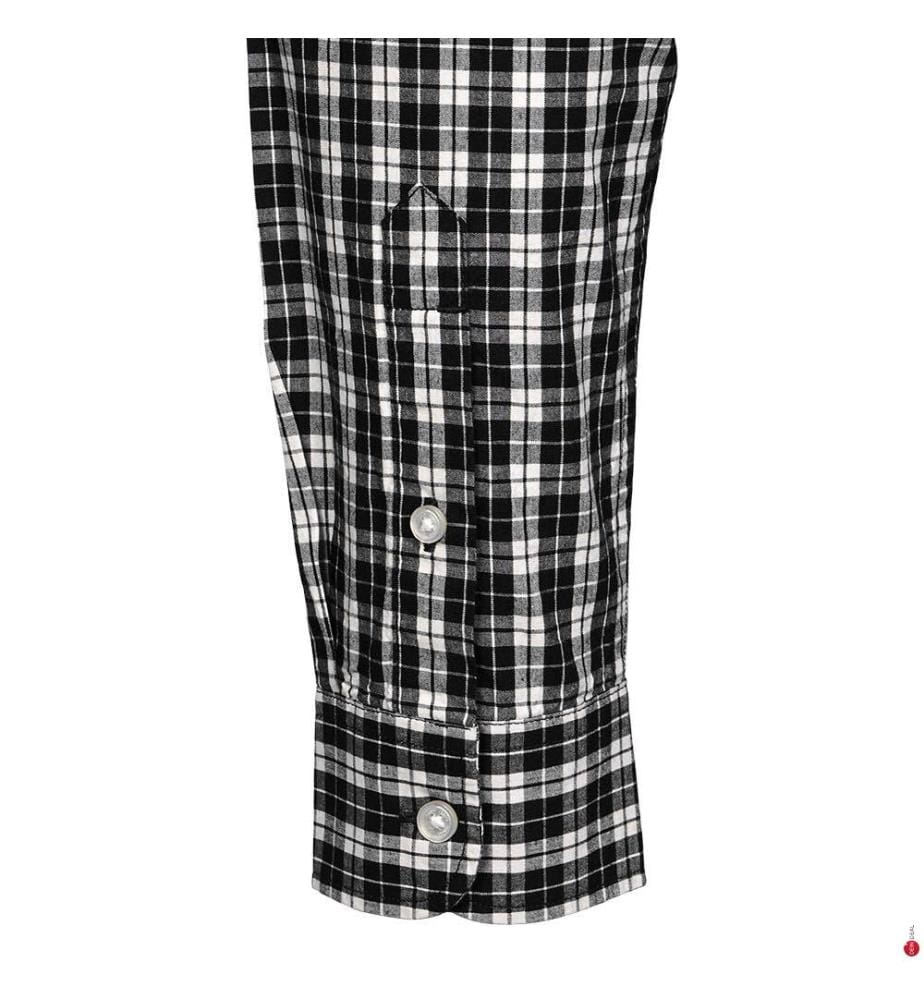 Camicia Popeline Check Regular Fit - Nero Small Check