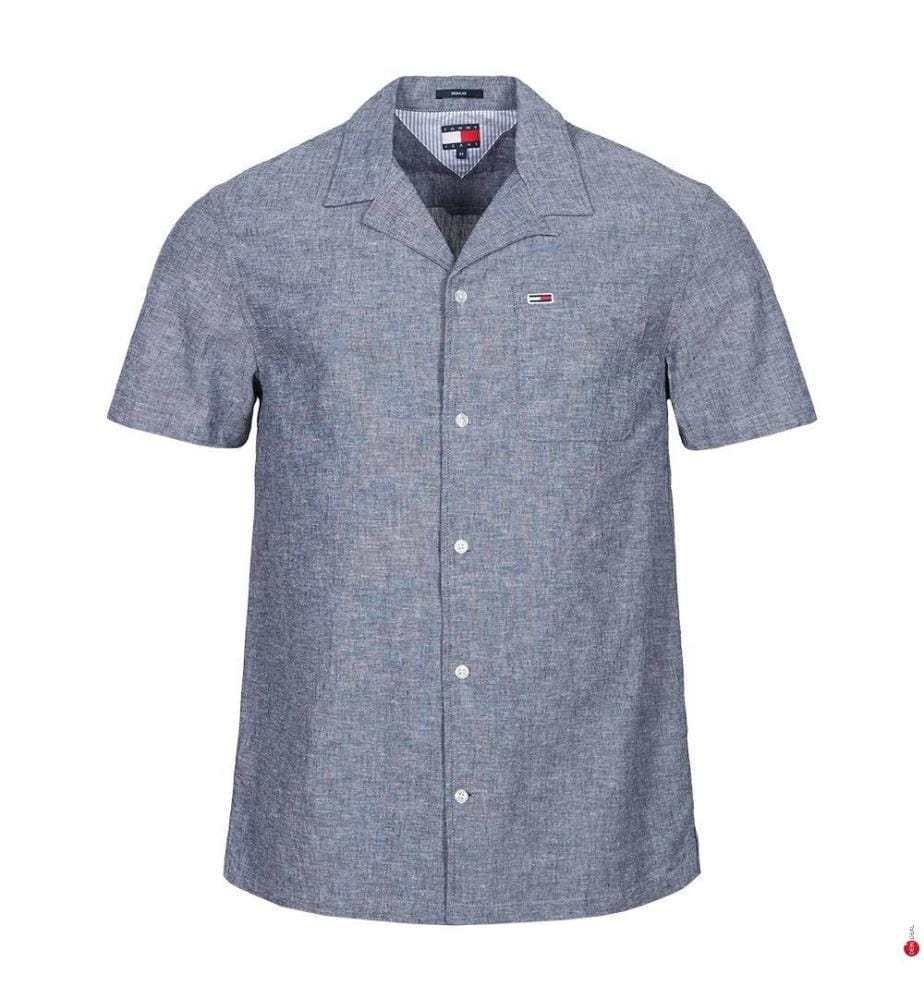 Camicia da campeggio in misto lino - Marino