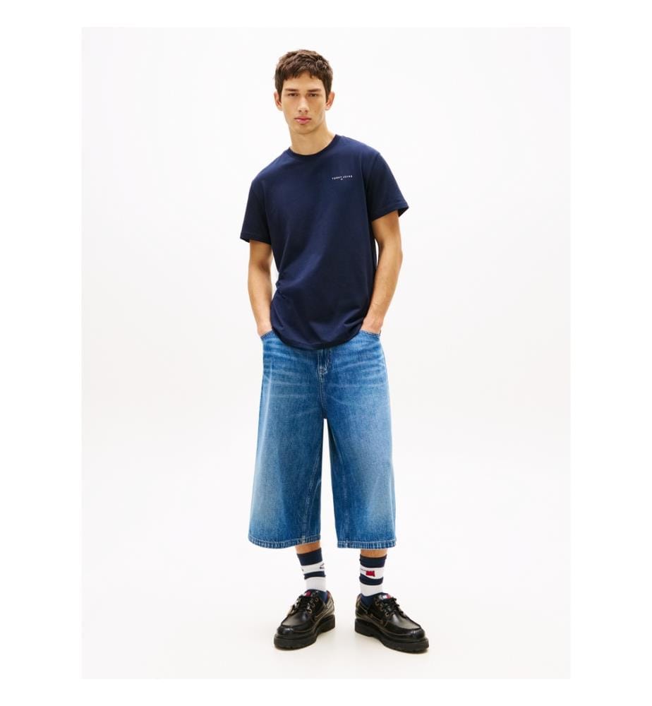 Set di 2 T-shirt lineari slim - Nero e blu