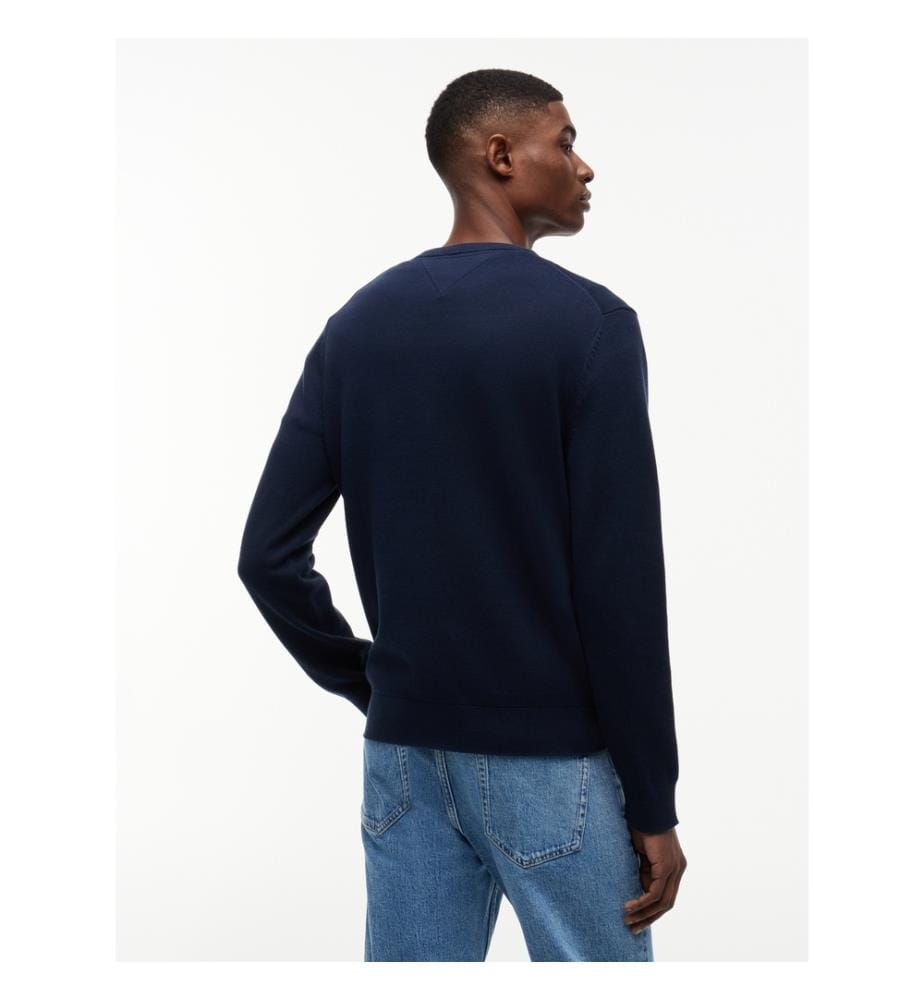 Tommy Flag Slim-Pullover – Marineblau