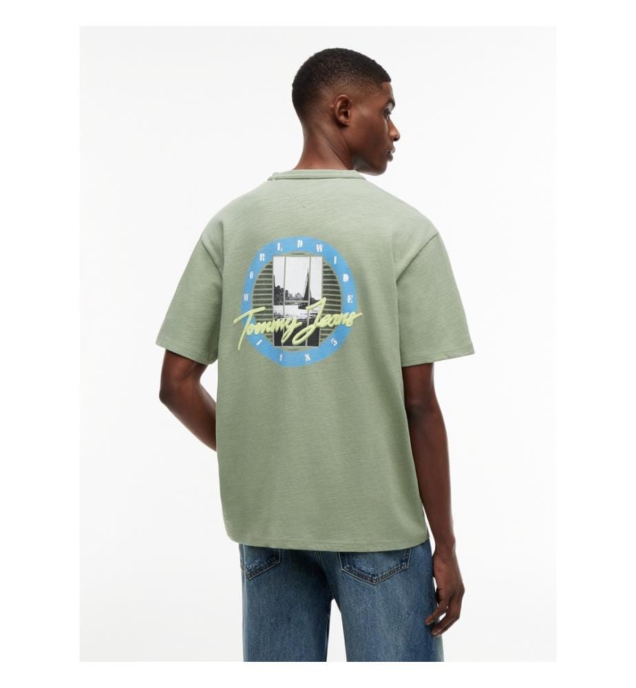 Lässiges T-Shirt mit Struktur – Khaki