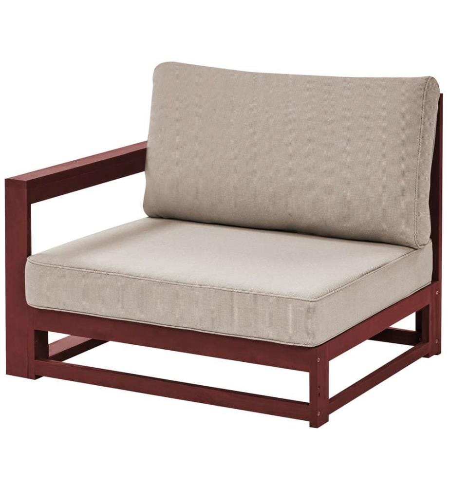 Canapé de Jardin Acajou et Taupe en Bois d'Acacia Confort d'Assise Optimal avec Coussins pour Ensemble 2 Places Angle