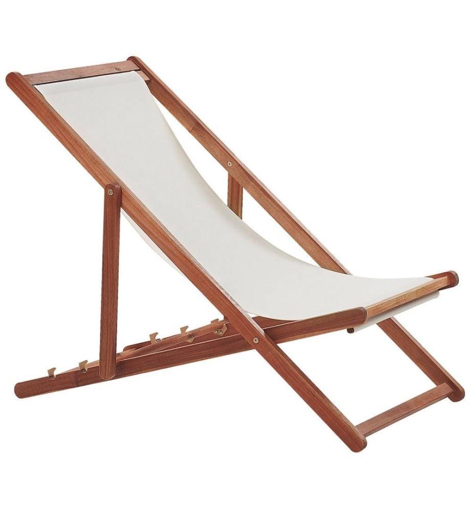 2 Transats Chaises Chiliennes Pliantes et Réglables en Bois d'Acacia Foncé et Tissu Jaune te Gris Résistant et Léger Intemporels et Modernes