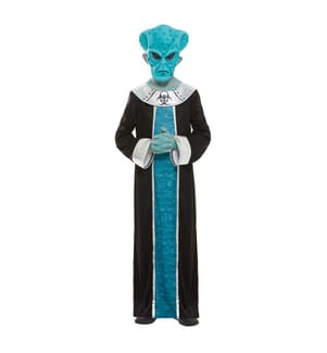 Costume d'extra-terrestre, Bleu, avec robe et masque