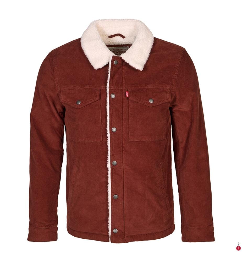 Jacke Corduroy Type III Sherpa Trucker - Braun