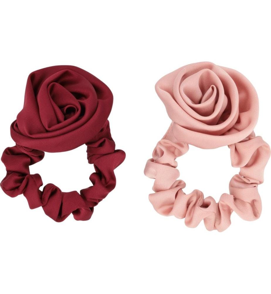 Trisa Accessoires - Rose auf Scrunchie Set Rot/Rosa