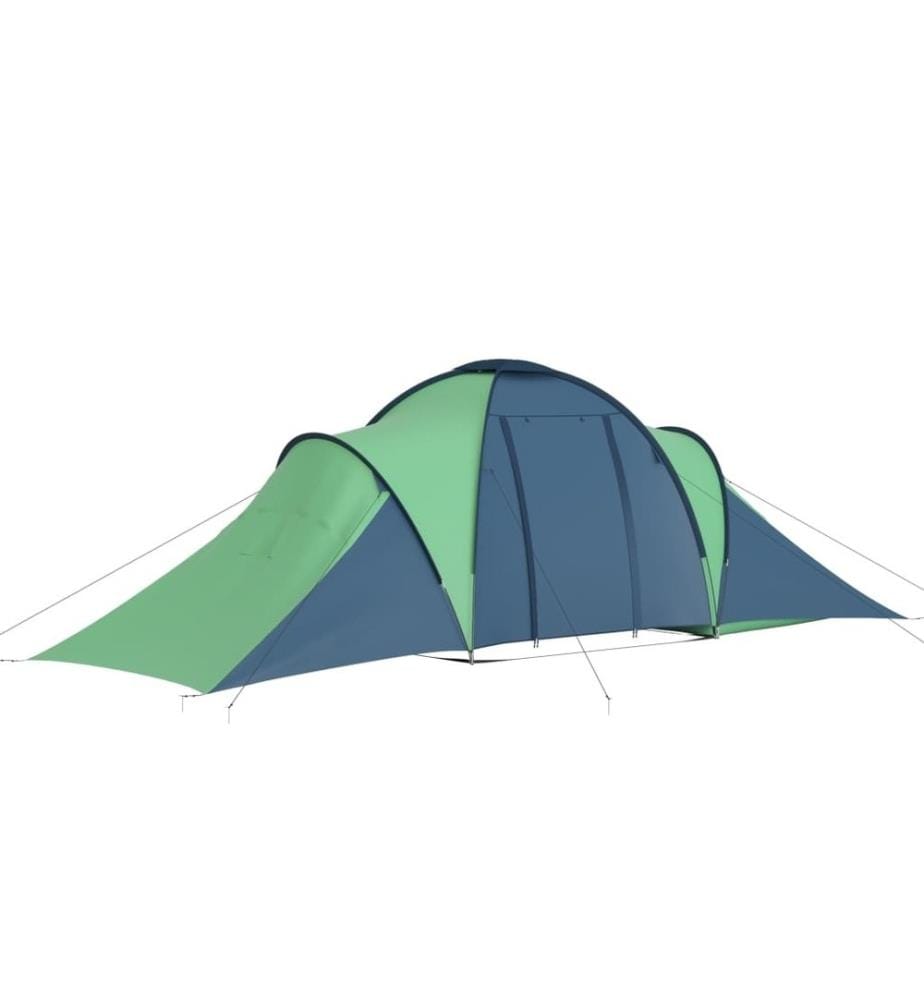 Tente de camping pour 6 personnes bleu et vert