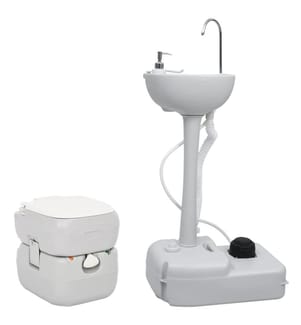 Tragbare Campingtoilette mit Waschbecken