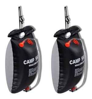 Douche solaire d'extérieur de camping 20 L 2 pcs