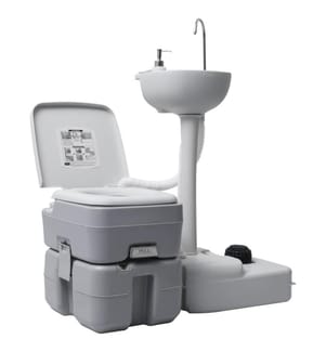 Campingtoilette und Handwaschbecken Set Tragbar Grau
