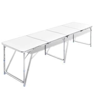Campingtisch zusammenklappbar höhenverstellbar Aluminium 240 x 60 cm