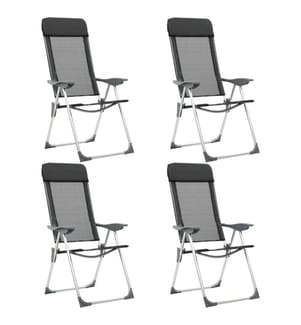 Klappbare Campingstühle 4 Stk. Aluminium Schwarz