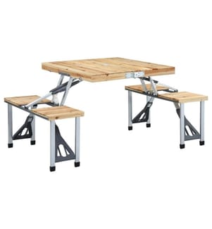 Klappbarer Campingtisch mit 4 Sitzen Stahl Aluminium
