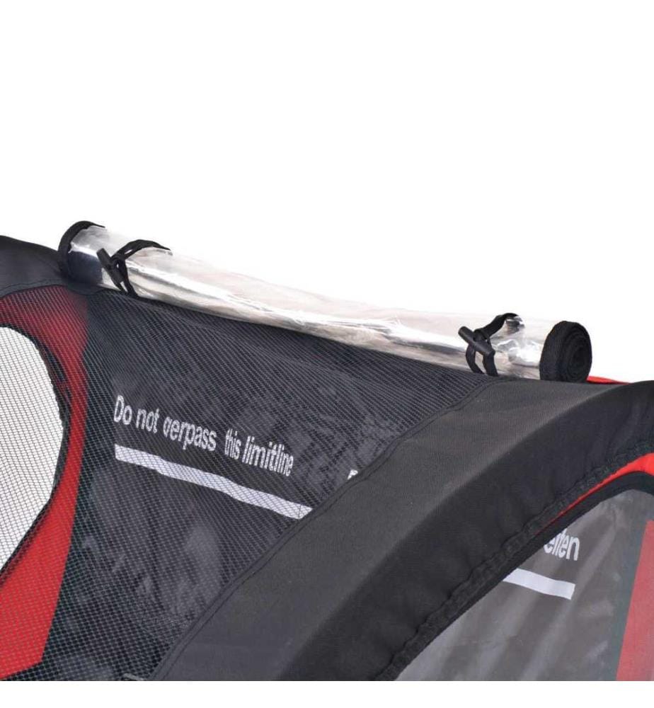 Remorque de vélo rouge et noir 30 kg