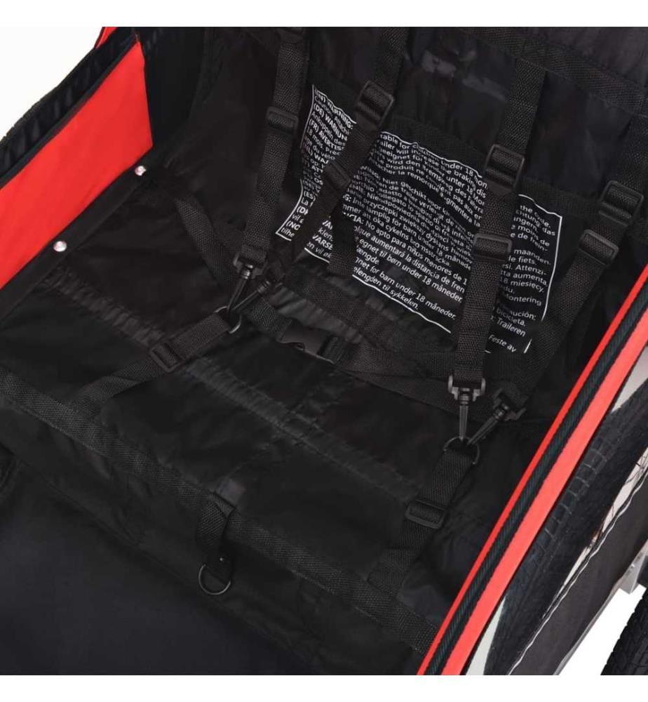 Remorque de vélo rouge et noir 30 kg