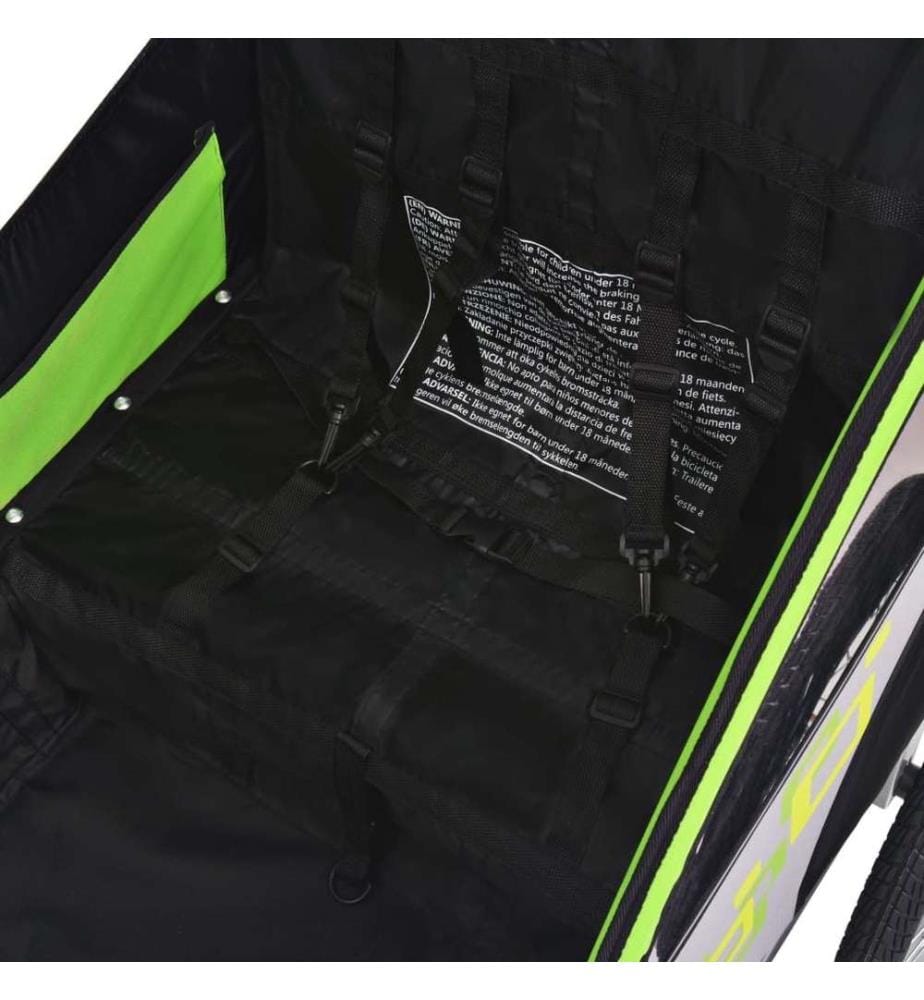Remorque de vélo gris et vert 30 kg