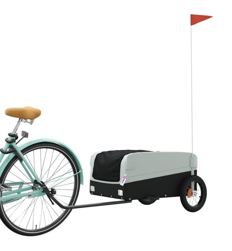 Remorque de vélo noir et gris 30 kg fer