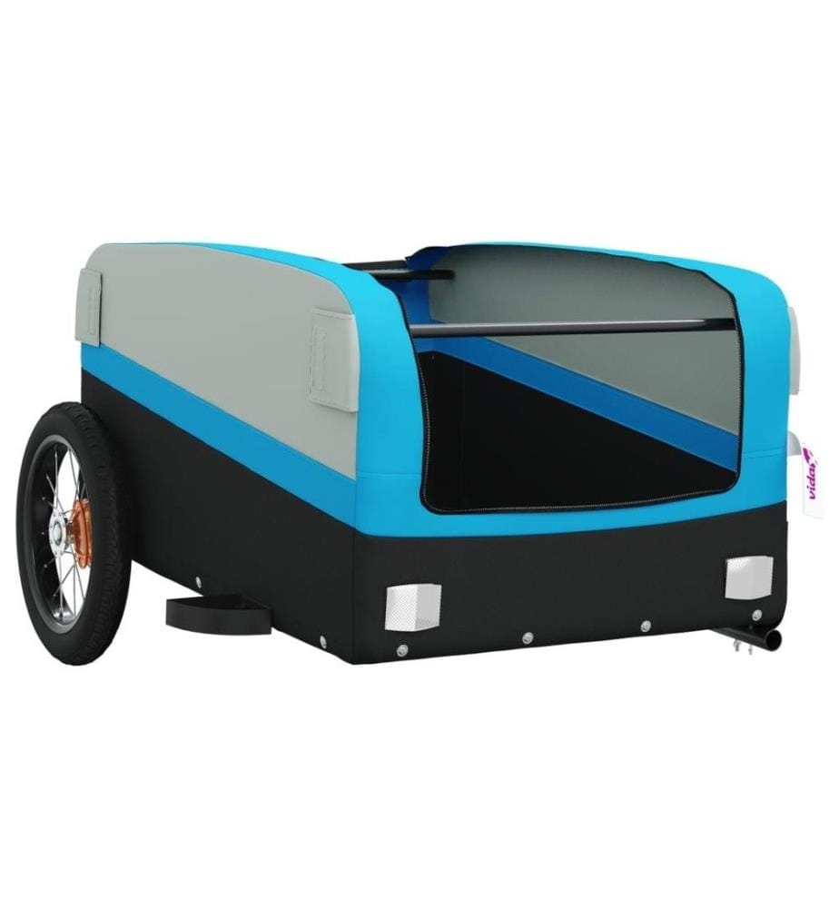 Remorque de vélo noir et bleu 30 kg fer