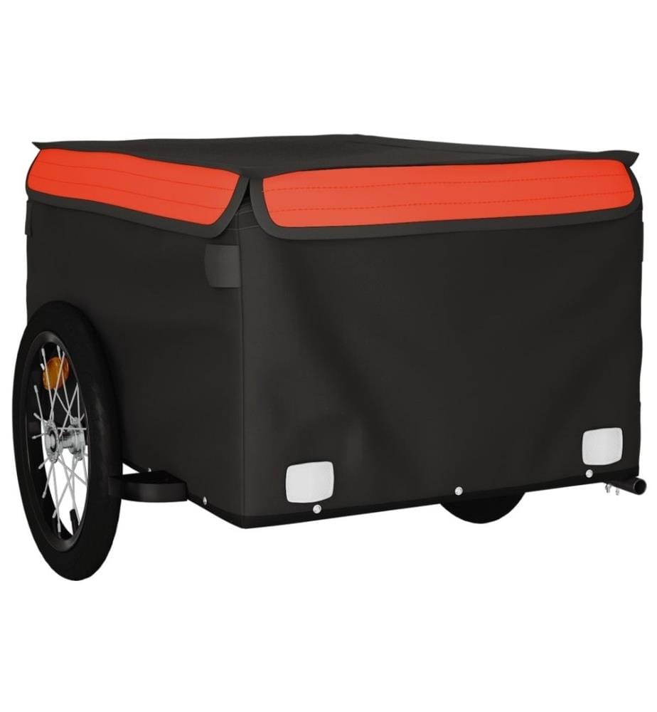 Remorque de vélo noir et orange 45 kg fer