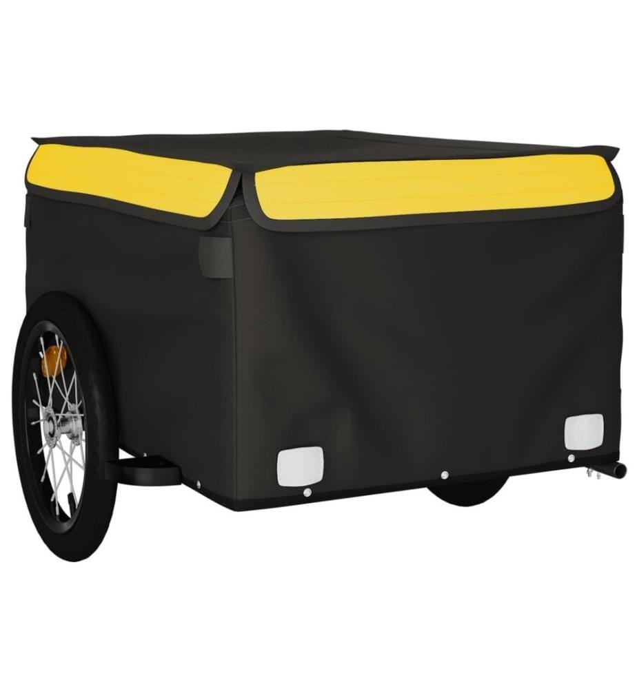Remorque de vélo noir et jaune 45 kg fer