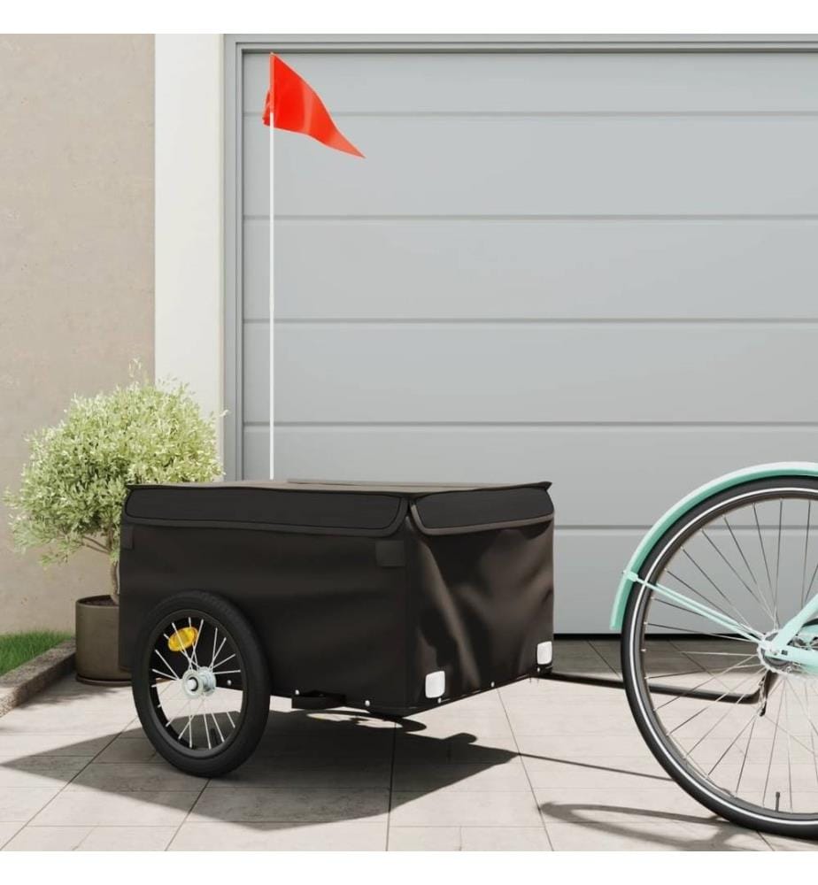 Remorque de vélo noir 45 kg fer
