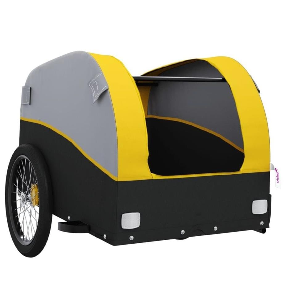 Remorque de vélo noir et jaune 45 kg fer