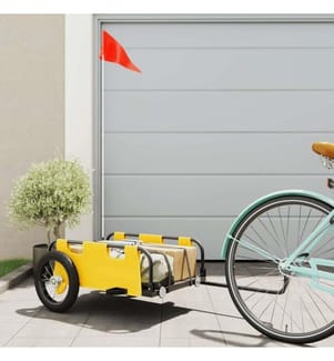 Remorque de vélo jaune tissu oxford et fer