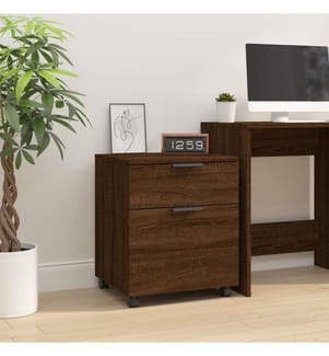 Mobiler Aktenschrank mit Rollen Braun Eichen-Optik 45x38x54 cm