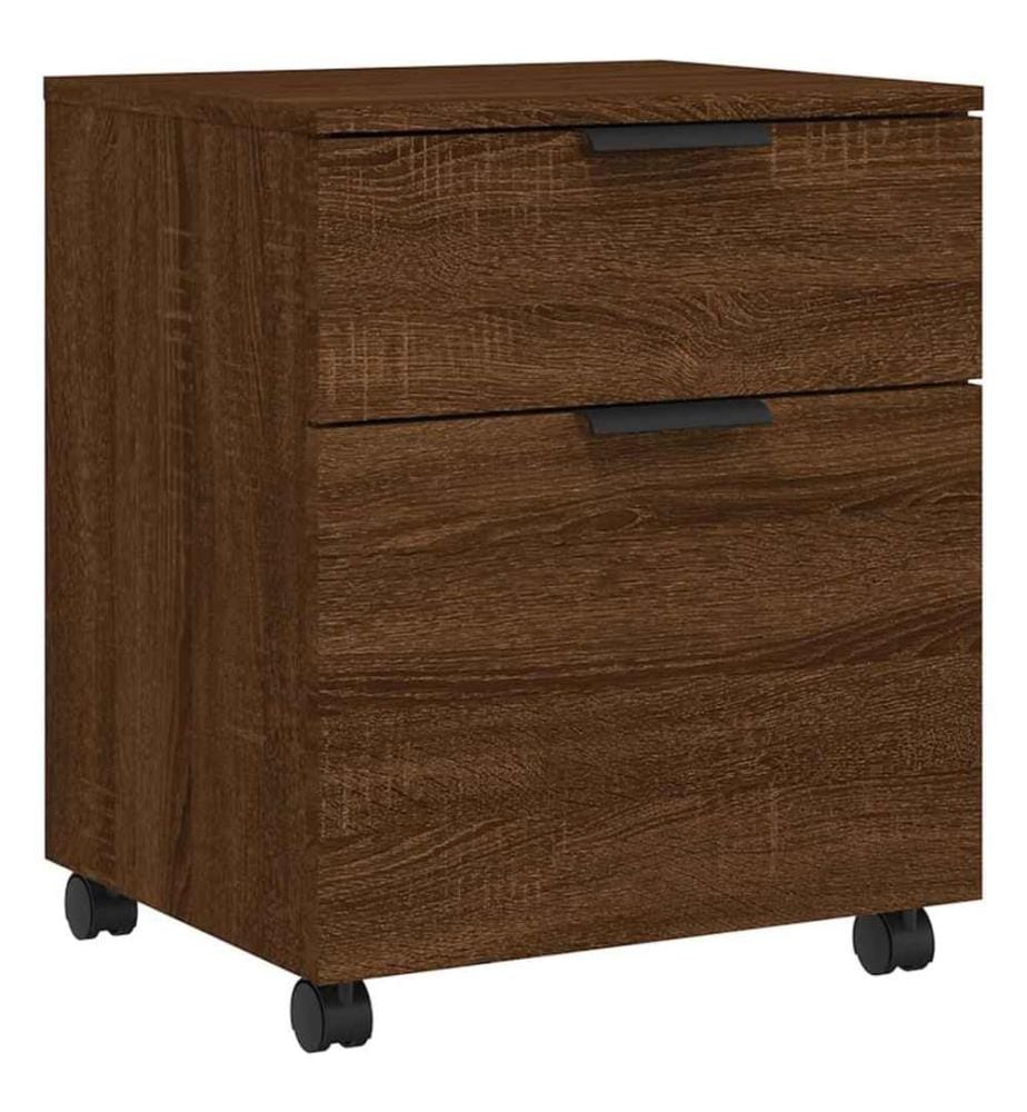 Mobiler Aktenschrank mit Rollen Braun Eichen-Optik 45x38x54 cm