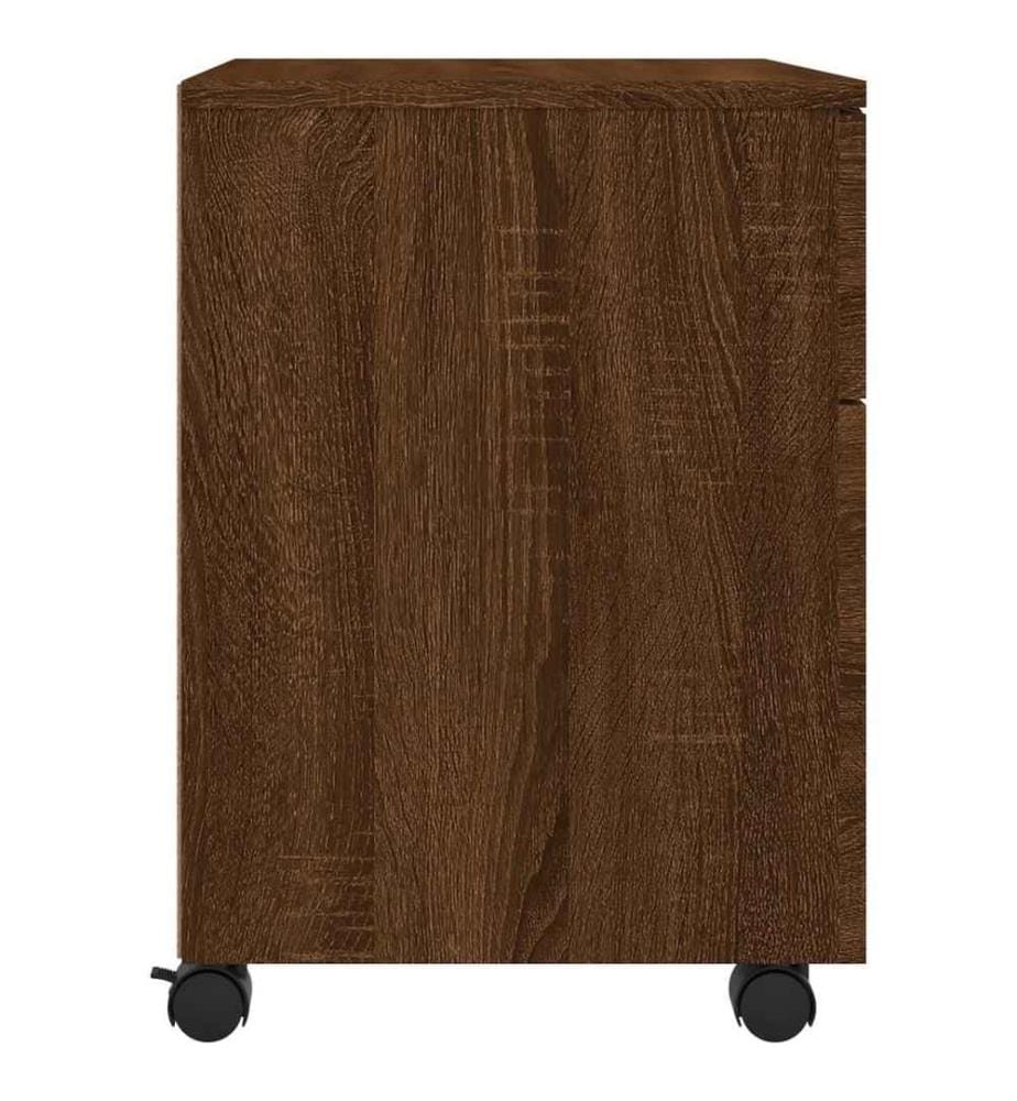 Mobiler Aktenschrank mit Rollen Braun Eichen-Optik 45x38x54 cm