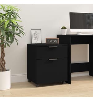 Mobiler Aktenschrank mit Rollen Schwarz 45x38x54 cm