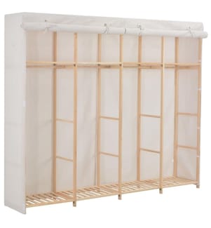 Garde-robe Blanc 200 x 40 x 170 cm Tissu