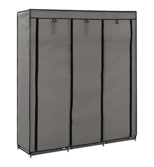 Armoire avec compartiments et barres Gris 150x45x175 cm Tissu