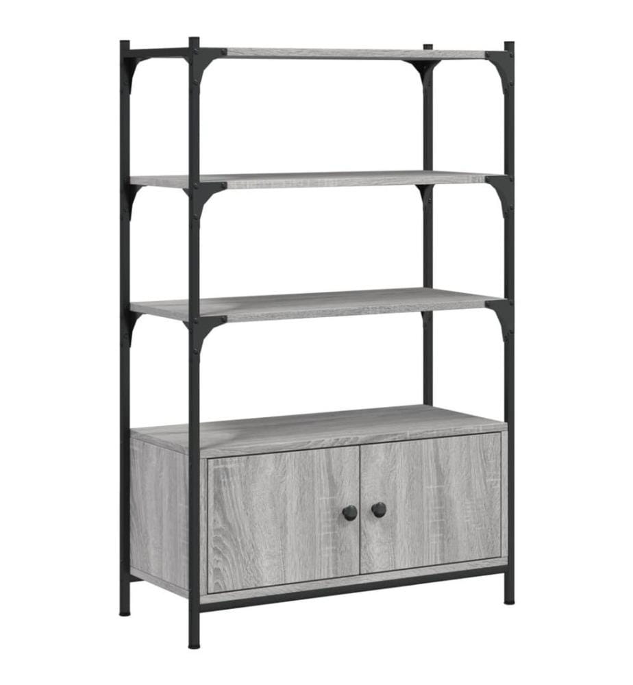 Bibliothèque à 3 niveaux sonoma gris 70x30x109,5 cm