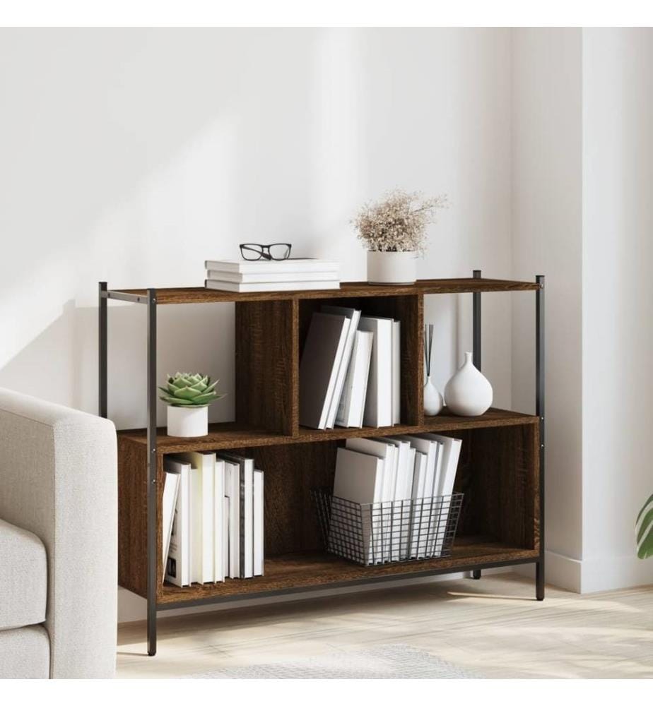 Bücherregal Braun Eichen-Optik 102x28x77,5 cm Holzwerkstoff
