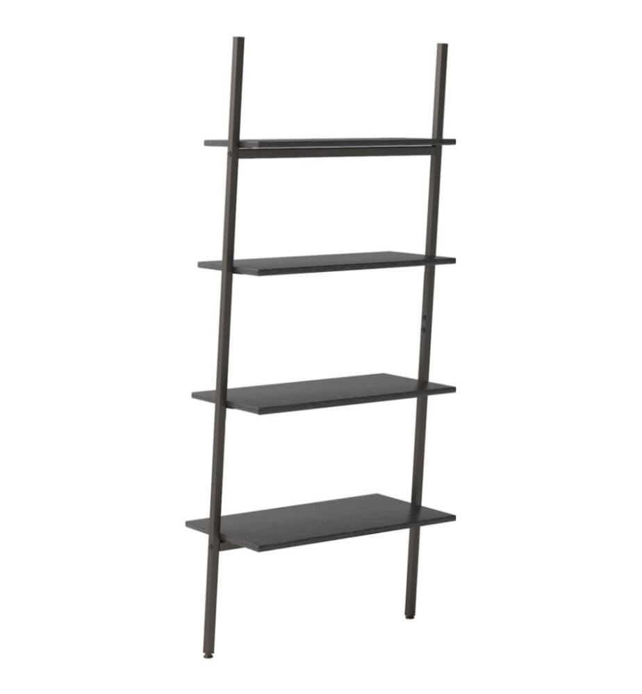 Étagère inclinée à 4 niveaux Noir 64x34x150,5 cm