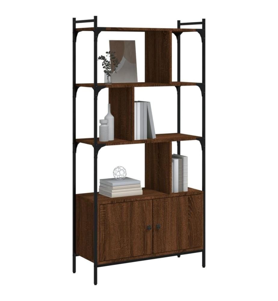 Bücherregal mit Türen Braun Eiche 76,5x30x154,5cm Holzwerkstoff